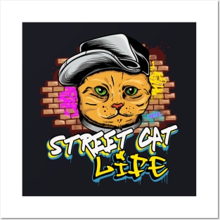 Street Cat Life Graffiti Cool Cats Posters and Art